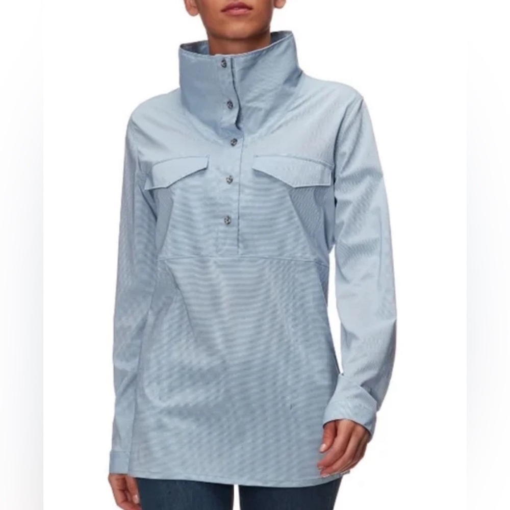 Mountain Hardwear Blue Pinstripe City Pass Top Sz large